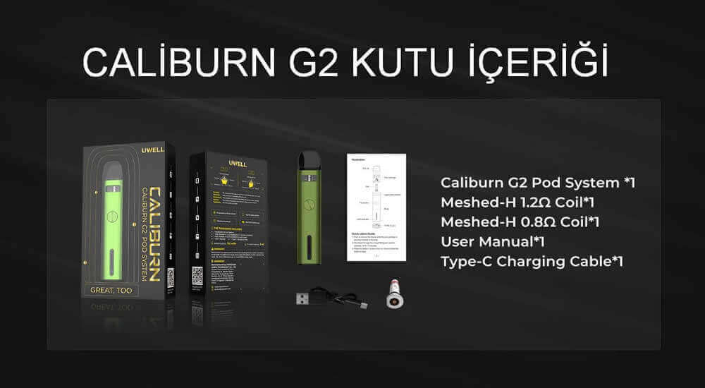 Uwell Caliburn G2 Kutu İçeriği